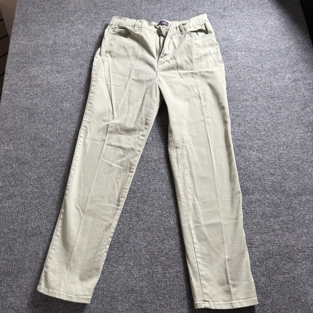 Gloria Vanderbilt Amanda Pants Womens Sage Green High Rise Straight Leg Jeans